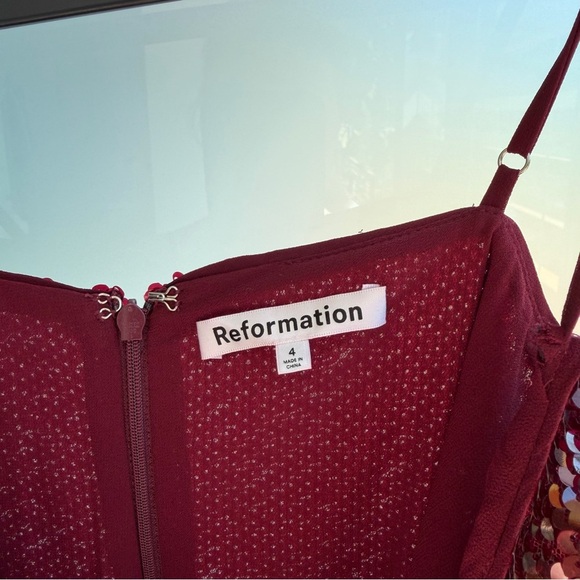 Mariska Reformation Maroon Sequin Dress - Picture 4 of 7